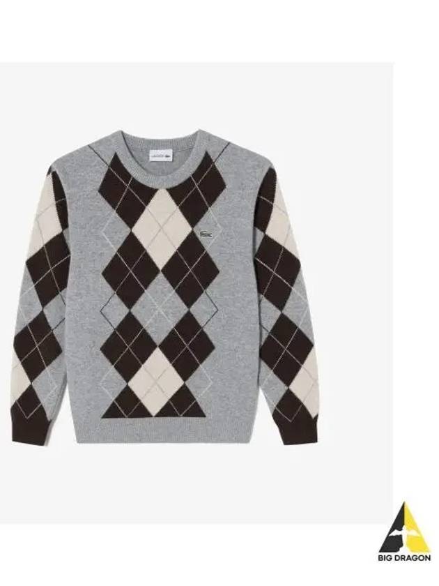 Men s Argyle Pullover Gray - LACOSTE - BALAAN 1