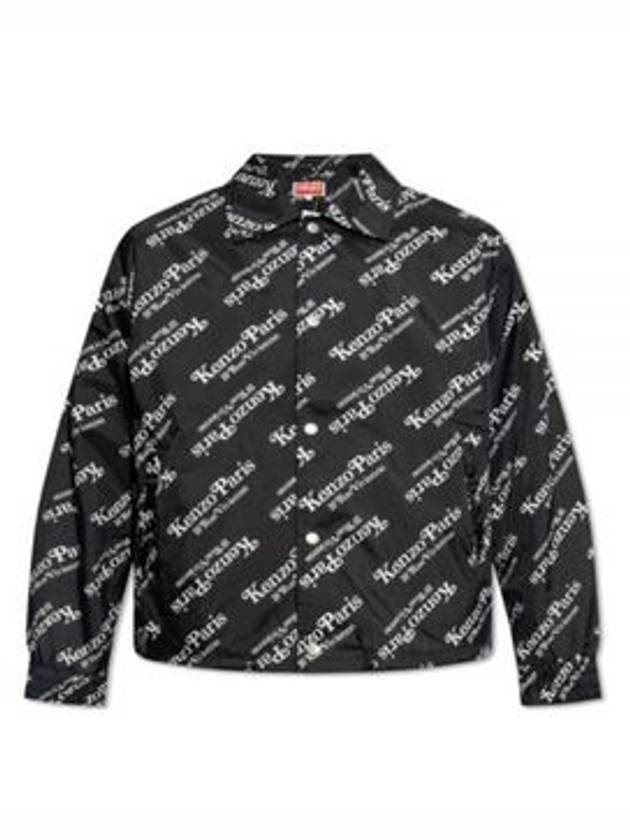 Paris Monogram Print Short Windbreaker Black - KENZO - BALAAN 2