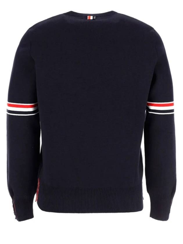 Men's Milan Stitch Armband Crew Neck Knit Top Navy - THOM BROWNE - BALAAN 3