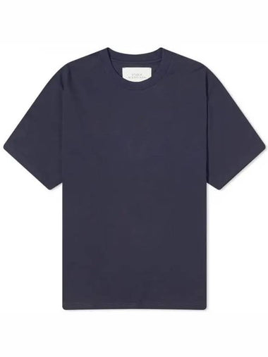 24 BRIC BRANDED SHORT SLEEVE T SHIRT MIDWEIGHT JERSEY 911 DARKEST NAVY brick - STUDIO NICHOLSON - BALAAN 1