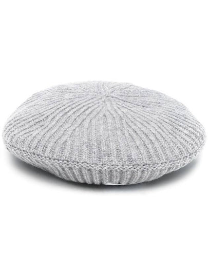 Logo Rib Edge Wool Beret Paloma Melange - GANNI - BALAAN 2