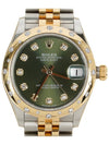 Rolex Datejust 31mm Yellow Combi Dome Diamond Olive Green 278343RBR 74475 - ROLEX - BALAAN 1