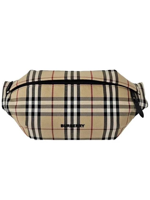 Sonny Embossed Logo Check Belt Bag Beige - BURBERRY - BALAAN 2