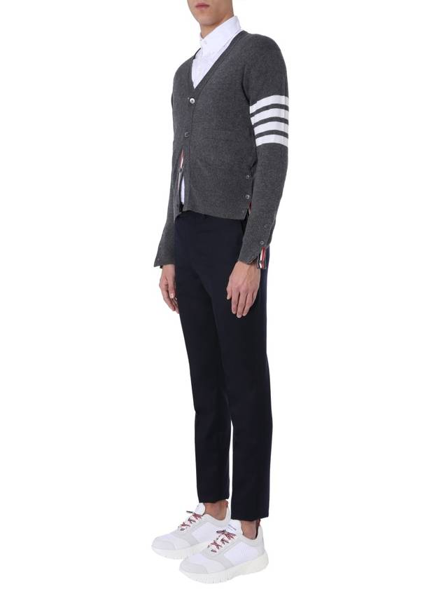 Men's Diagonal Classic Cashmere Cardigan Mid Grey - THOM BROWNE - BALAAN 7