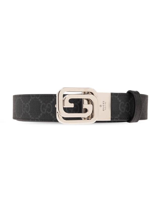 Squared Interlocking G Reversible Leather Belt Black - GUCCI - BALAAN 2