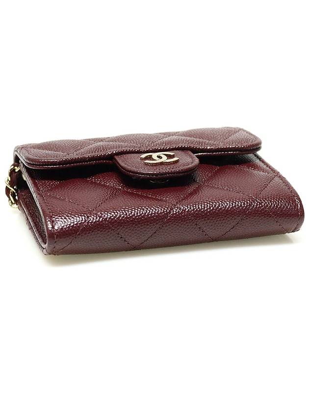 AP0238 Burgundy caviar gold CC logo classic clutch with chain card wallet cross bag 31st - CHANEL - BALAAN 5