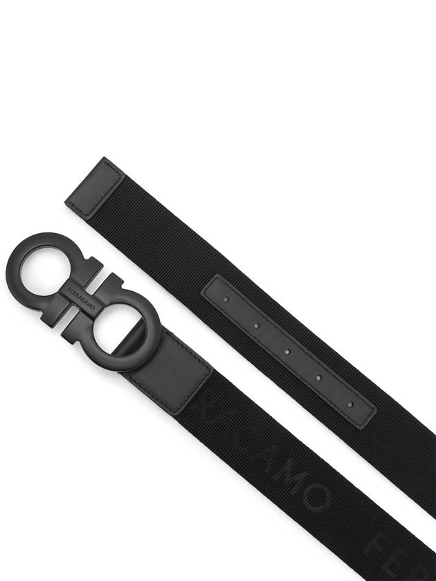 Gancini Fixed Belt Black - SALVATORE FERRAGAMO - BALAAN 4