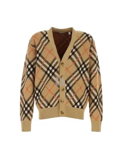 Check Wool Mohair Blend Cardigan Sand - BURBERRY - BALAAN 2