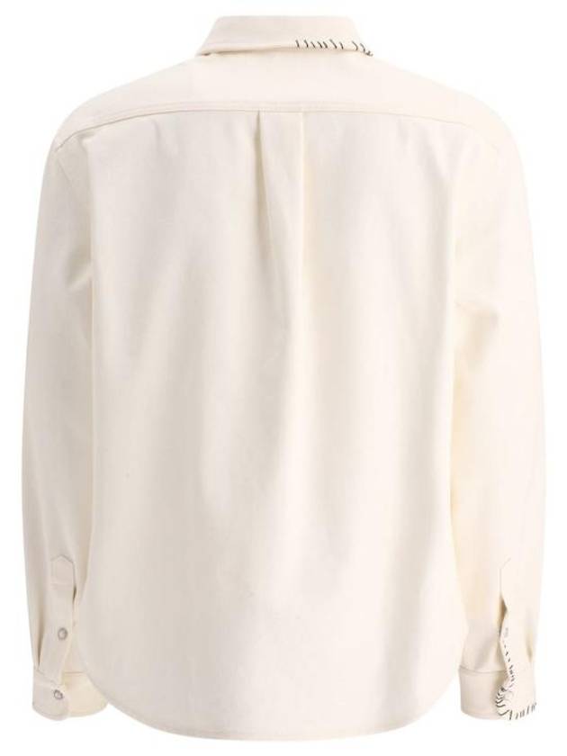 Embroidered Logo Button-up Long Sleeve Shirt White - MARNI - BALAAN 3