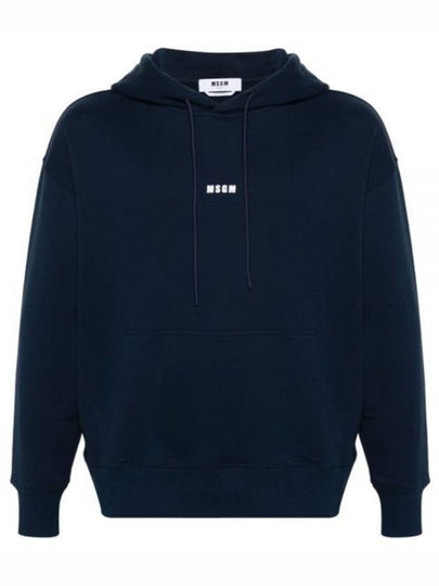 Micro Logo Cotton Hoodie Navy - MSGM - BALAAN 2