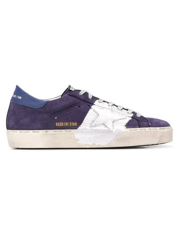 11th Anniversary High Star Half Suede Low Top Sneakers Silver Navy - GOLDEN GOOSE - BALAAN 1