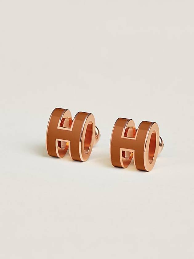 Pop H Mini Earrings Rose Gold - HERMES - BALAAN 2