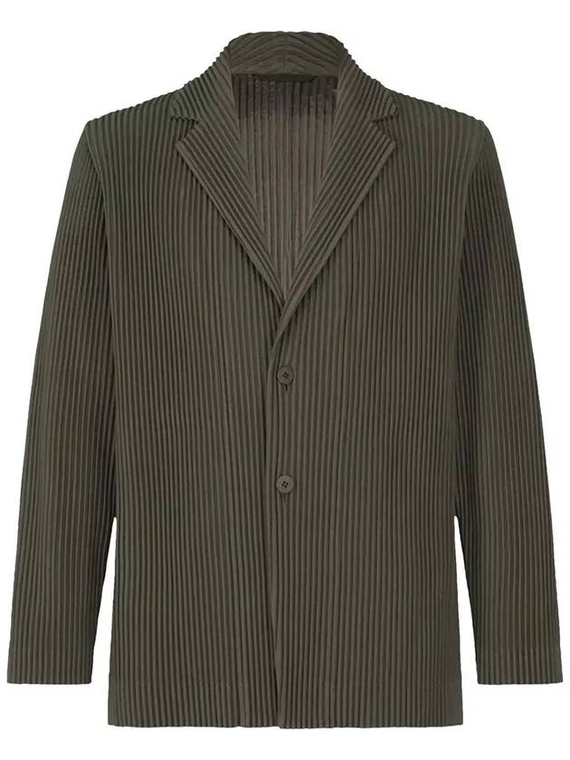 Pleated Basic Blazer Jacket Khaki - ISSEY MIYAKE - BALAAN 3