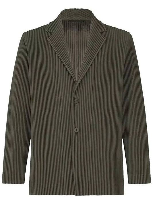 Pleated Basic Blazer Jacket Khaki - ISSEY MIYAKE - BALAAN 2