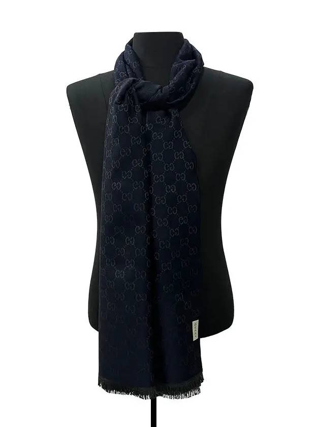 GG Microssima Two-Tone Wool Muffler Navy - GUCCI - BALAAN 7