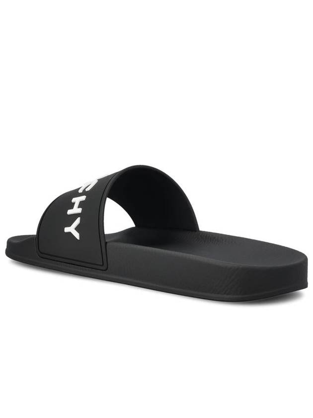 Logo Rubber Slide Slippers Black - GIVENCHY - BALAAN 4