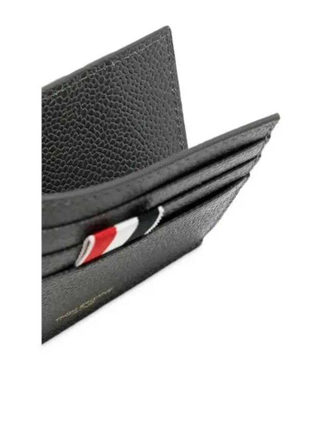 Pebble Calfskin 4-Bar Applique Note Card Wallet Dark Grey - THOM BROWNE - BALAAN 4