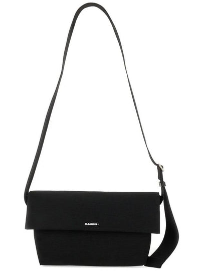 Logo Print Cotton Cross Bag Black - JIL SANDER - BALAAN 2