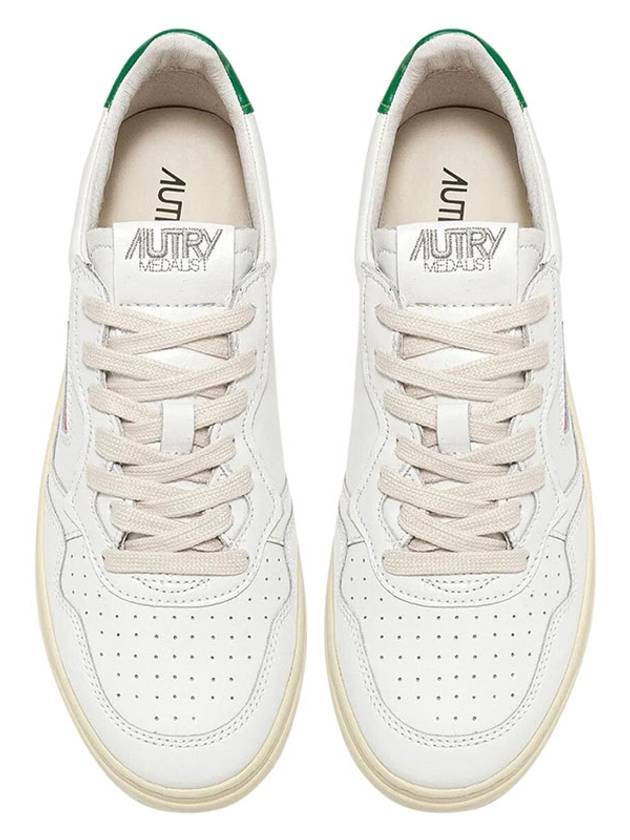 Medalist Green Tab Leather Low Top Sneakers White - AUTRY - BALAAN 4