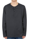 Henley Long Sleeve T-Shirt Charcoal - TEN C - BALAAN 4