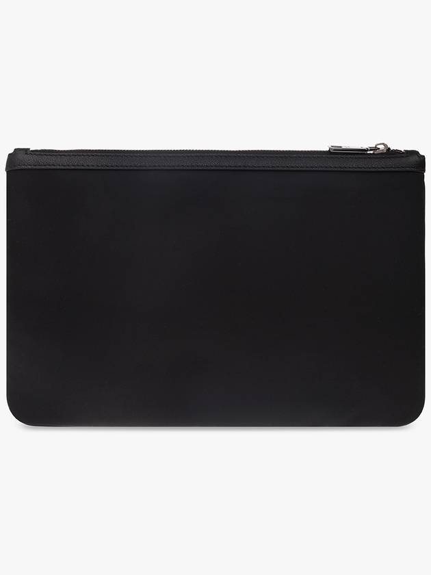 Metal Logo Grain Calfskin Clutch Bag Black - DOLCE&GABBANA - BALAAN 4