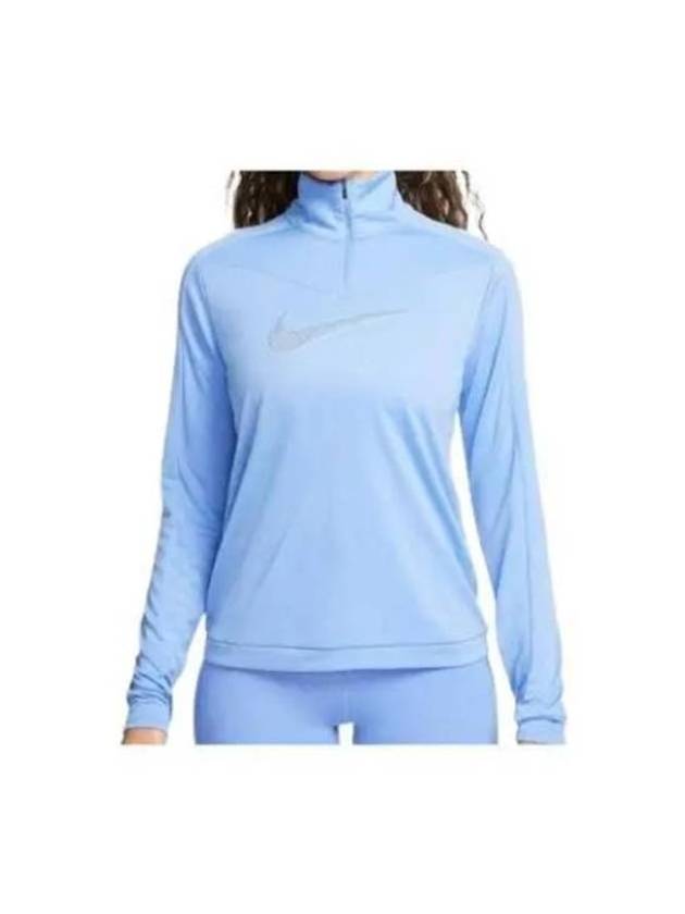 Nike Dri-FIT Swoosh Long Sleeve T-Shirt Blue - NIKE - BALAAN 2