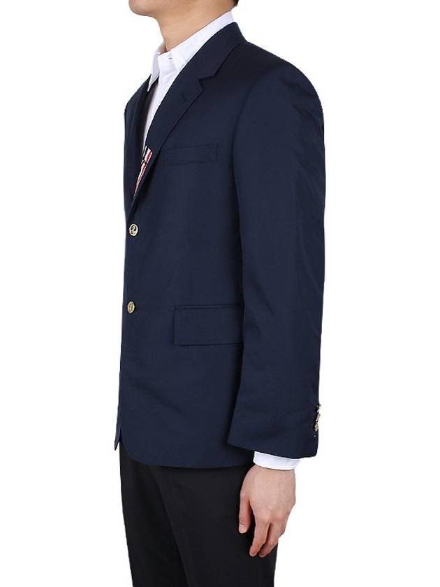 Typewriter Cloth Grosgrain Placket Sport Jacket Navy - THOM BROWNE - BALAAN 5