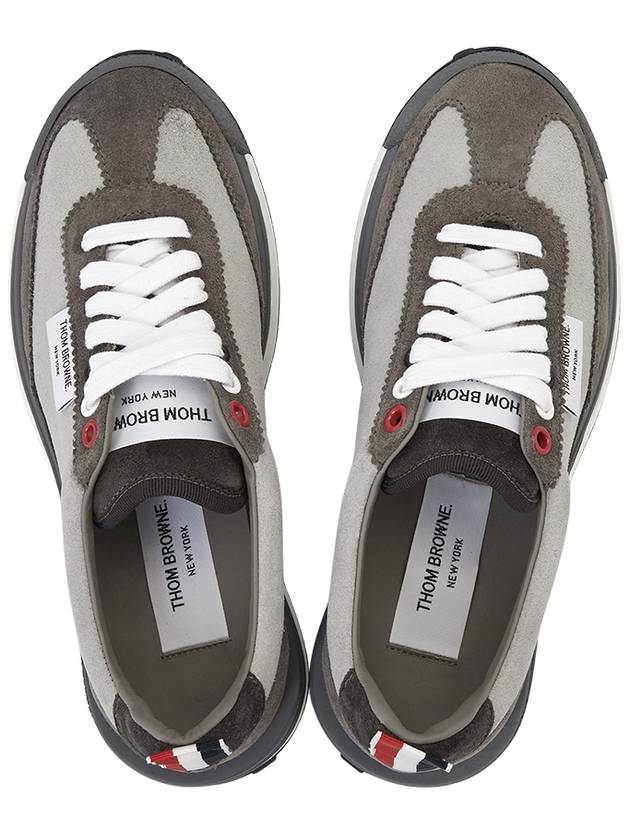 Suede Tech Runner Low Top Sneakers Grey - THOM BROWNE - BALAAN 3