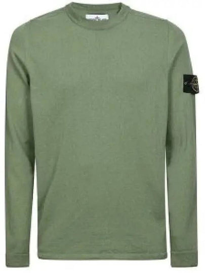 Wappen Patch Crew Neck Cotton Knit Top Green - STONE ISLAND - BALAAN 2