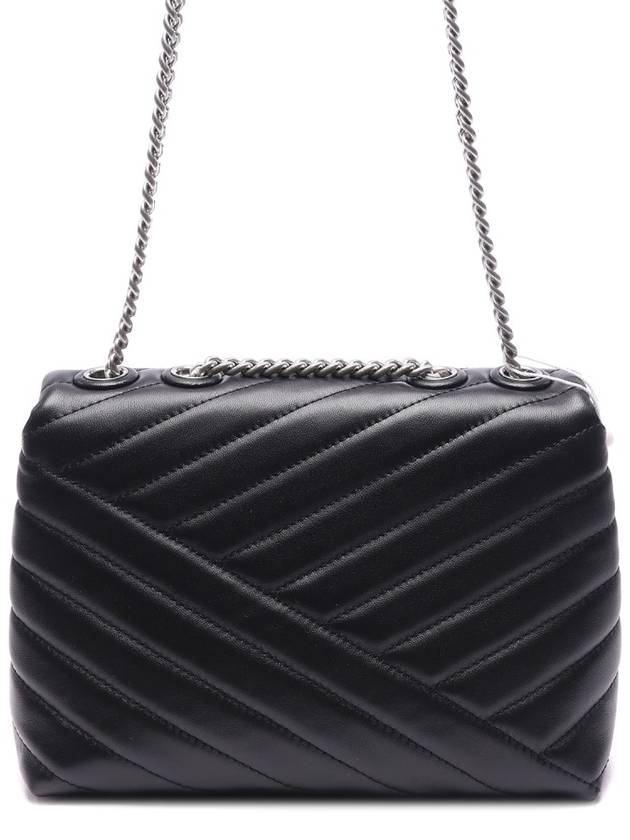 Kira Chevron Convertible Strap Small Shoulder Bag Black - TORY BURCH - BALAAN 5