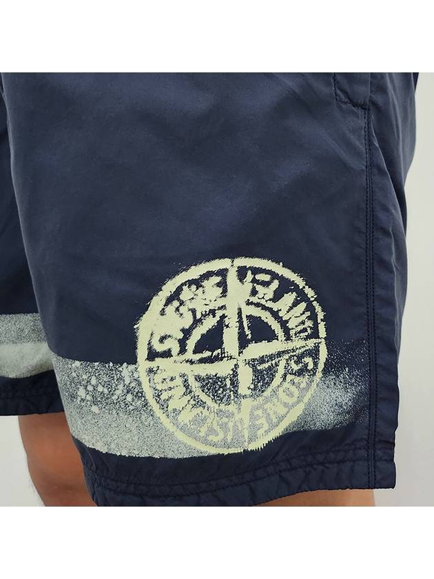 Striped One Print Swim Shorts Navy - STONE ISLAND - BALAAN 6