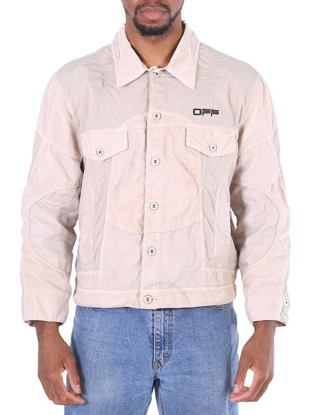 logo denim effect jacket beige - OFF WHITE - BALAAN 2