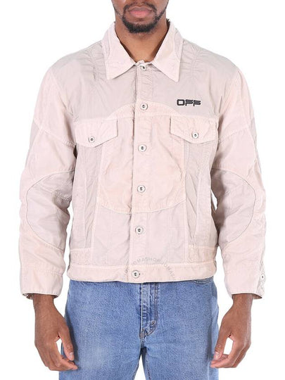 logo denim effect jacket beige - OFF WHITE - BALAAN 2