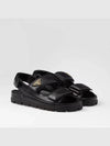 Flat Nappa Leather Sandals Black - PRADA - BALAAN 2