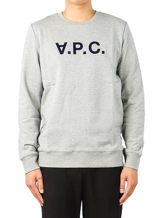 Men's VPC Logo Print Crew Neck Sweatshirt Grey - A.P.C. - BALAAN 2