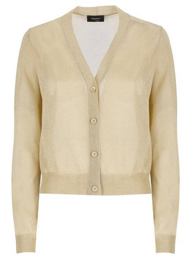 Lurex Details Cardigan Beige - FABIANA FILIPPI - BALAAN 1