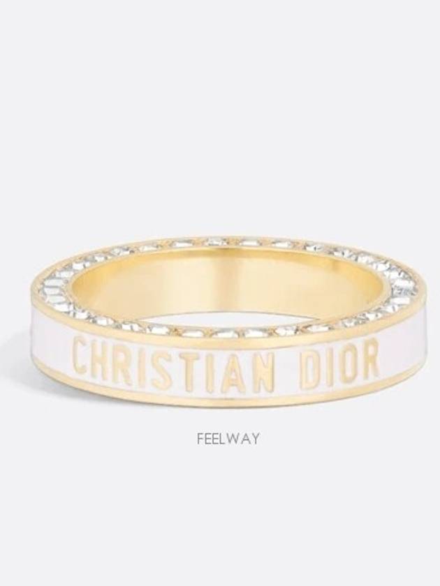 Night Code Logo Crystal Ring Gold White - DIOR - BALAAN 3