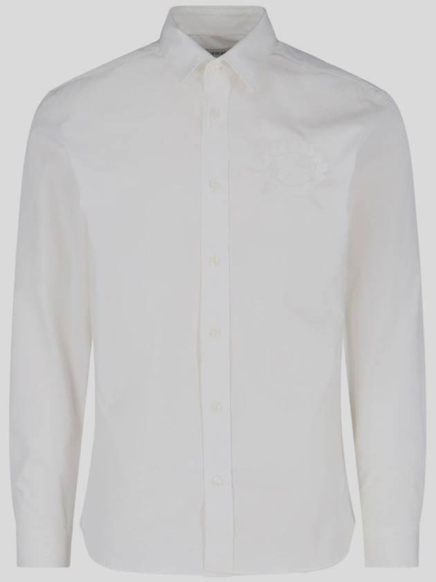 EKD Embroidered Cotton Long Sleeve Shirt White - BURBERRY - BALAAN 2