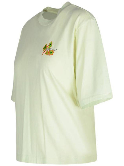 Off-White 'Ramage Flower' Green Cotton T-Shirt - OFF WHITE - BALAAN 2