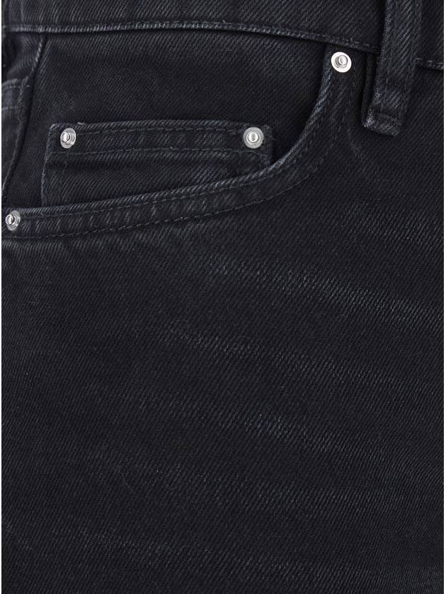 Black Flared Jeans With High Waist And Patch Logo On The Rear In Denim Woman - TOTEME - BALAAN 3