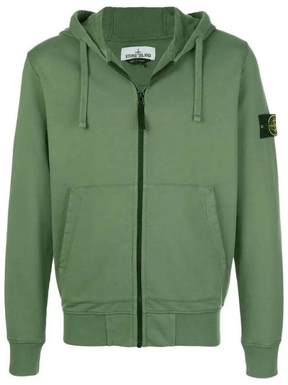 Wappen Patch Pocket Zip Up Hoodie Khaki - STONE ISLAND - BALAAN 2