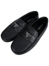 Triangle Logo Leather Driving Shoes Black - PRADA - BALAAN 2