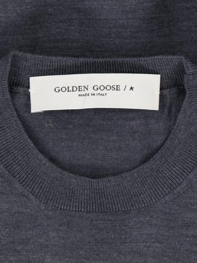 Sleeve Logo Patch Knit Top Grey - GOLDEN GOOSE - BALAAN 5