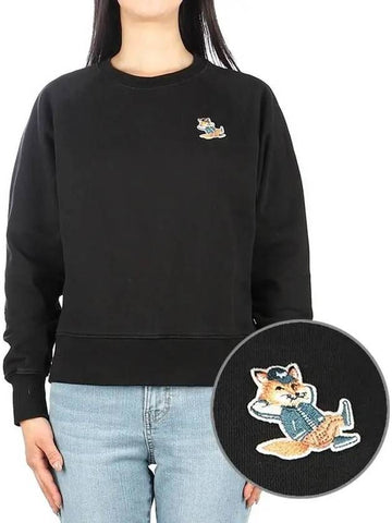 Women's Dressed Fox Sweatshirt KW00309KM0001 BLACK Black - MAISON KITSUNE - BALAAN 1