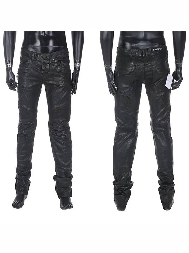 Oil Coating Biker Jeans Black - BALMAIN - BALAAN 2