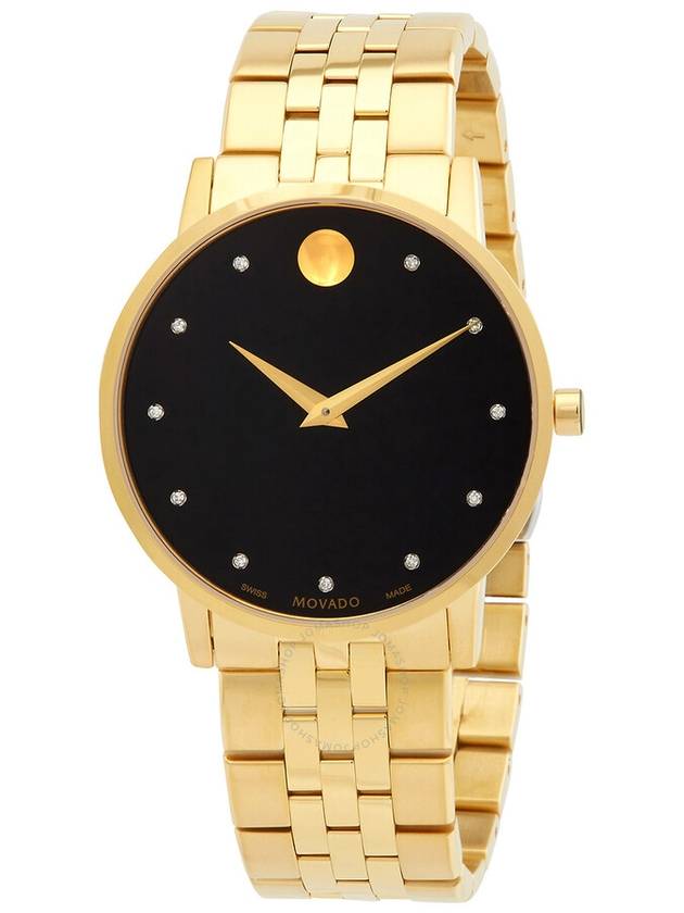 Movado Museum Classic Quartz Diamond Black Dial Men's Watch 0607625 - MOVADO - BALAAN 1