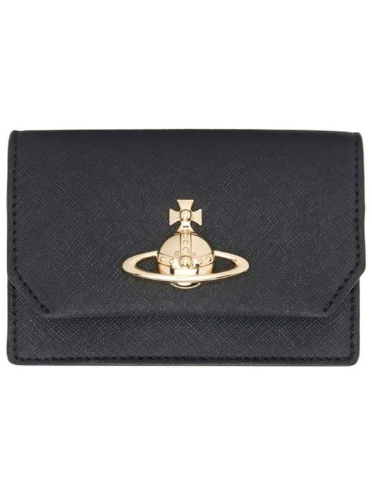 Saffiano card wallet black 5112001JU S000B N401 - VIVIENNE WESTWOOD - BALAAN 1