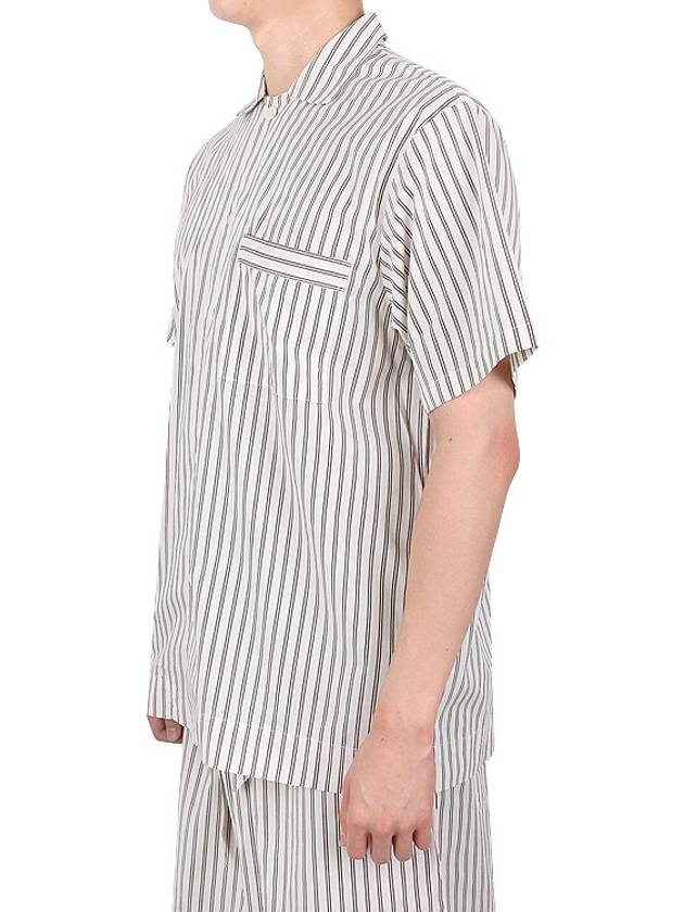 Poplin Striped Pajamas Short Sleeve Shirt SWE HS - TEKLA - BALAAN 3