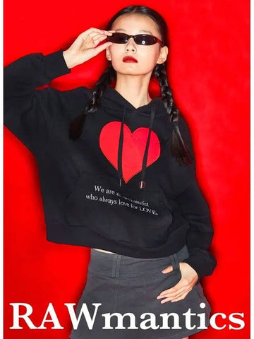 Women's Love Hoodie Black - RAWMANTICS - BALAAN 1