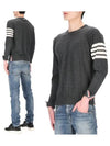 4 Bar Armband Classic Merino Wool Knit Top Dark Grey - THOM BROWNE - BALAAN 2